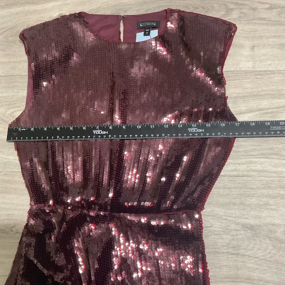 Express Burgundy Sequin Dress NWT - Picture 12 of 16